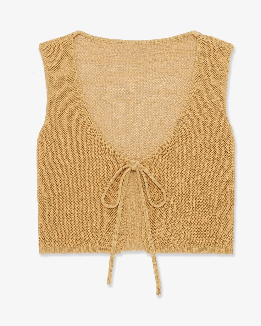 Knit Tie Front Crop Top
