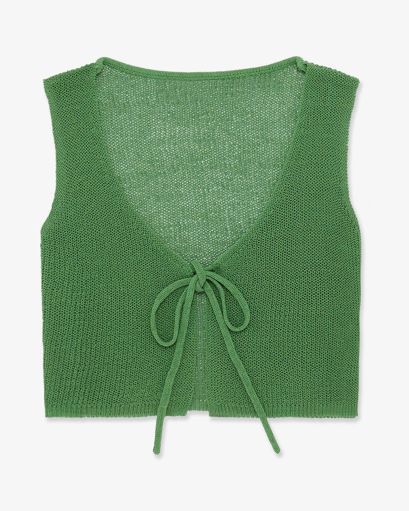 Knit Tie Front Crop Top