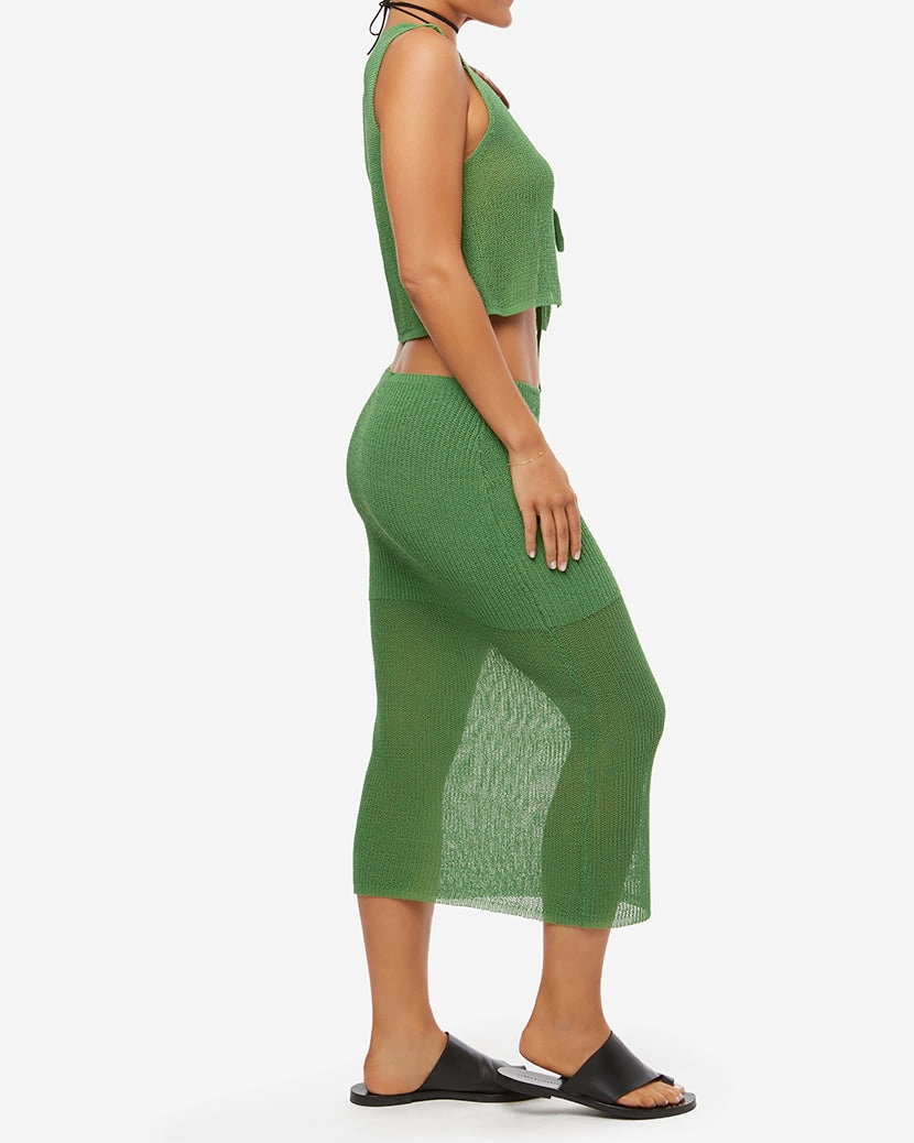 Knit Tie Front Crop Top