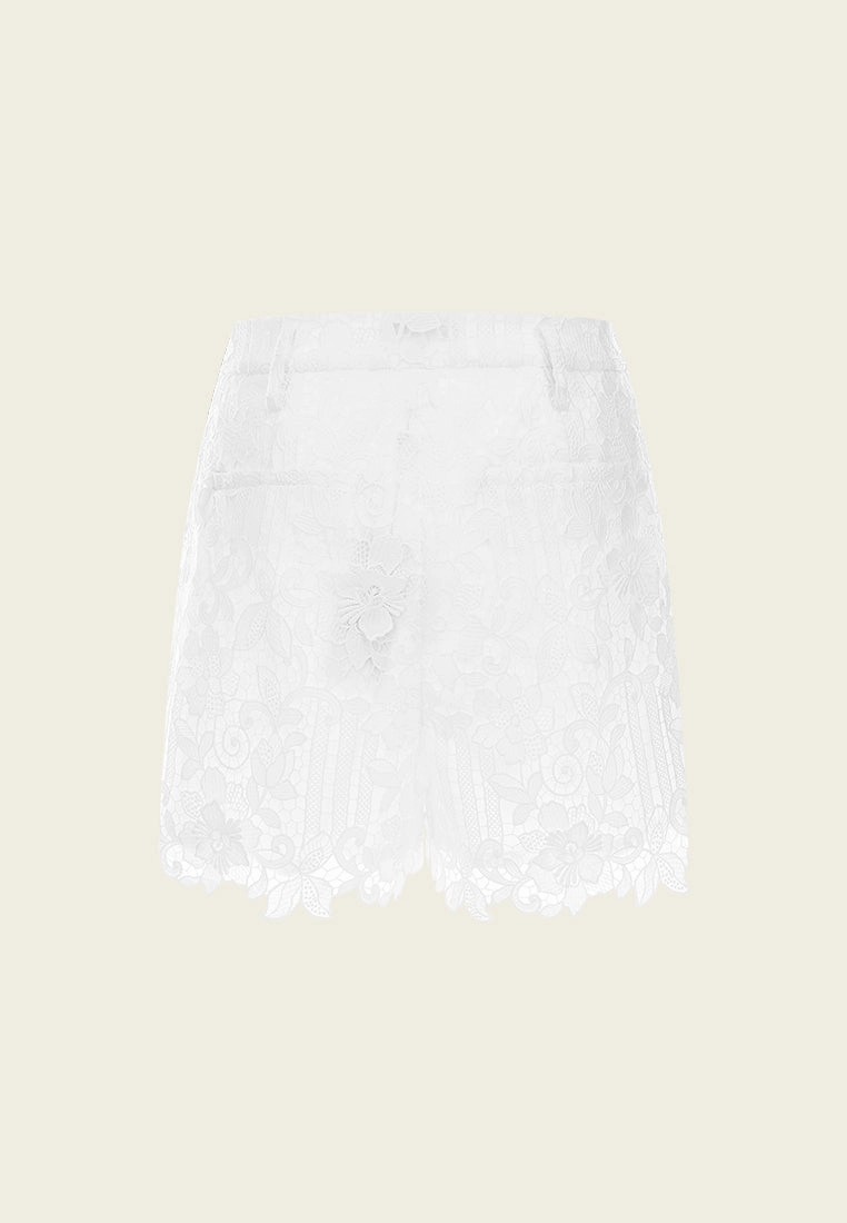 Lace and Embroidery High-waist Shorts