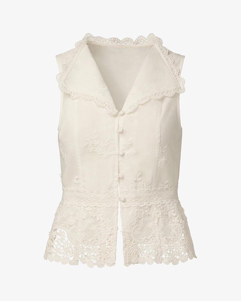 Lace Button Up Top