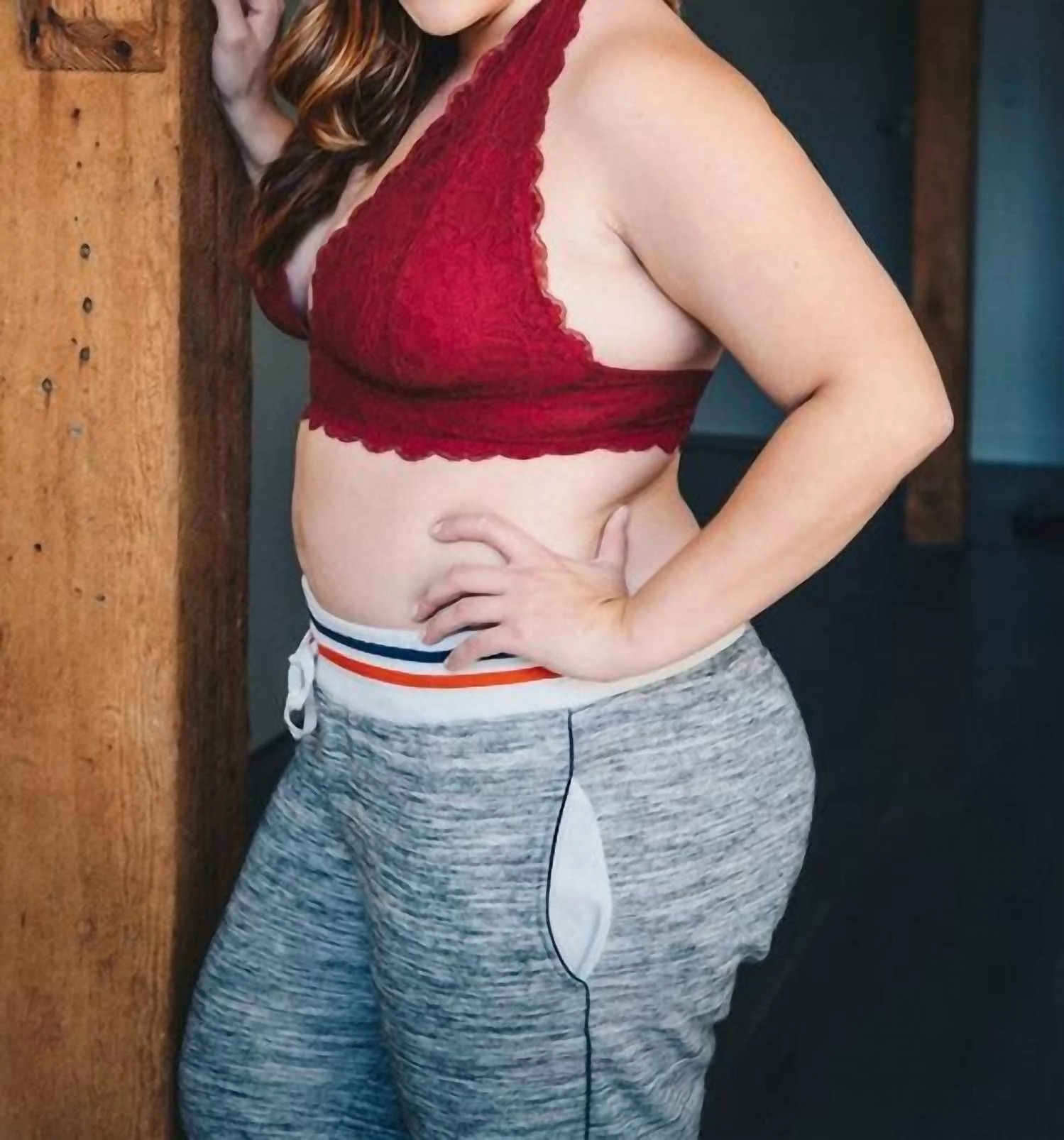 Lace Halter Bralette - Plus In Berry