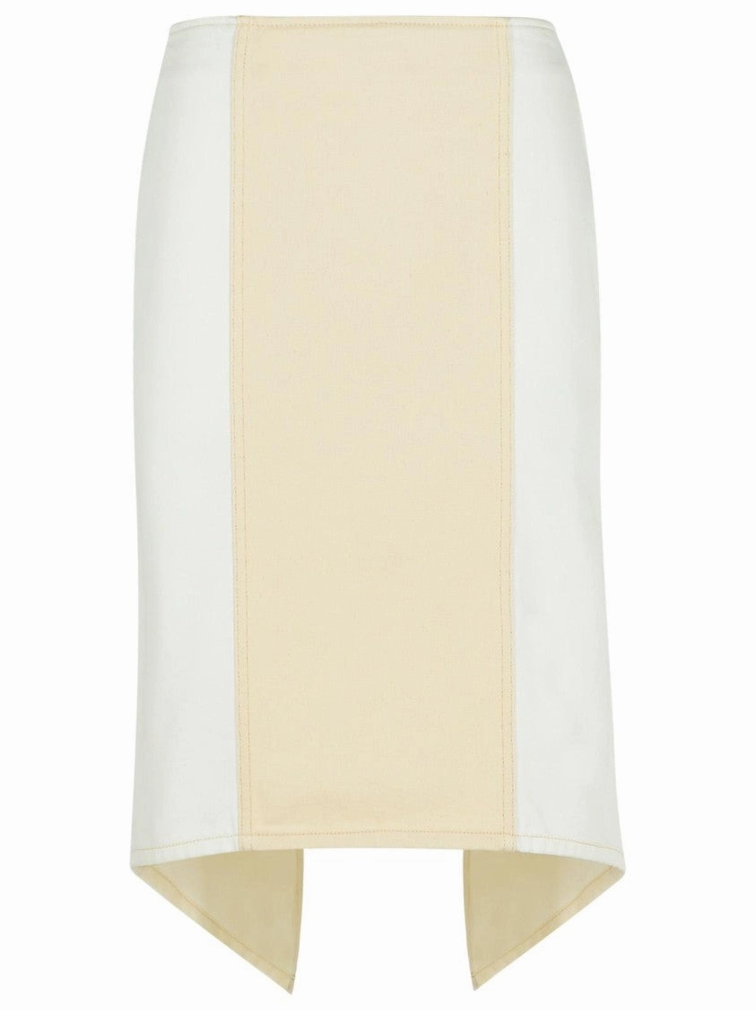 Layered' White Cotton Skirt