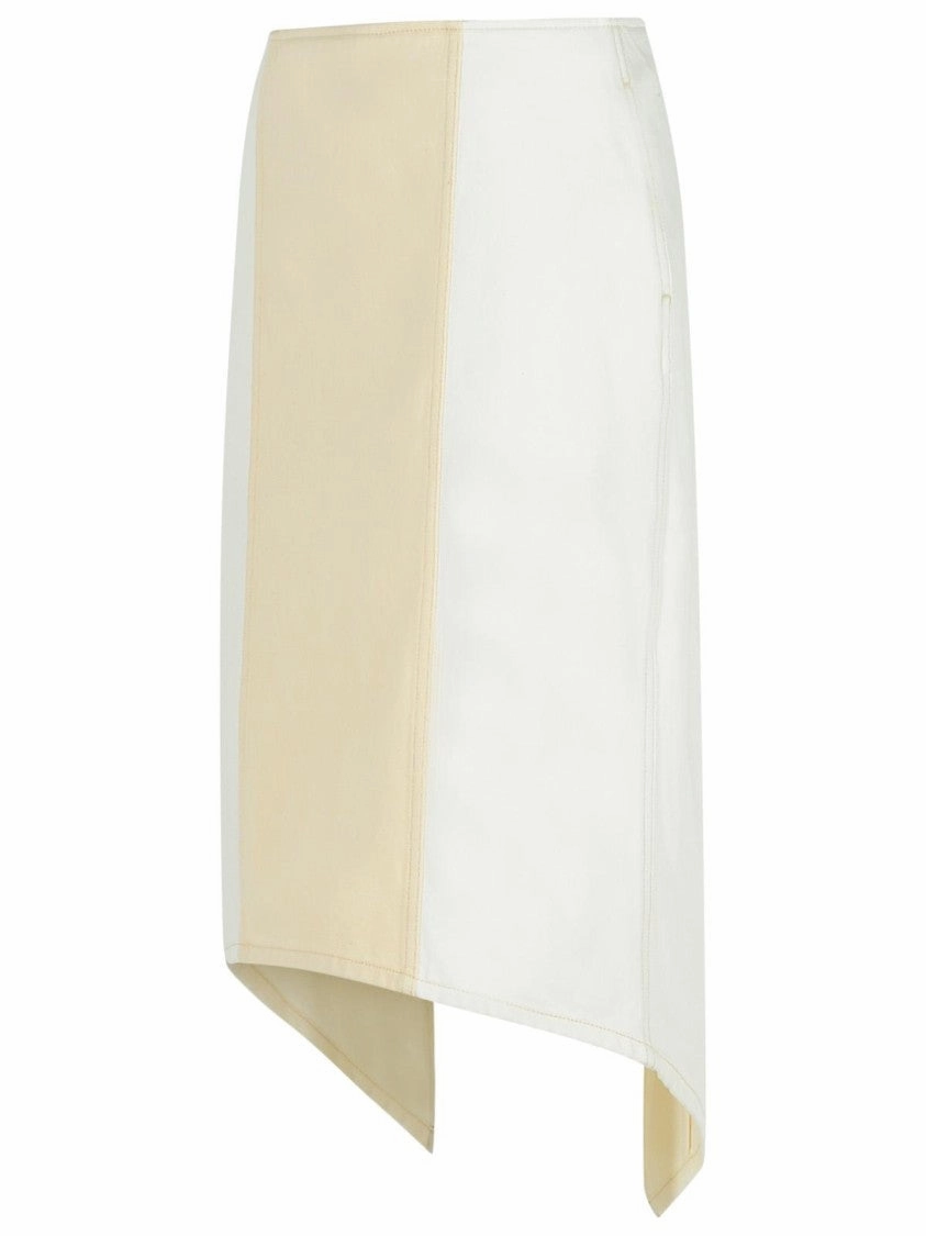 Layered' White Cotton Skirt