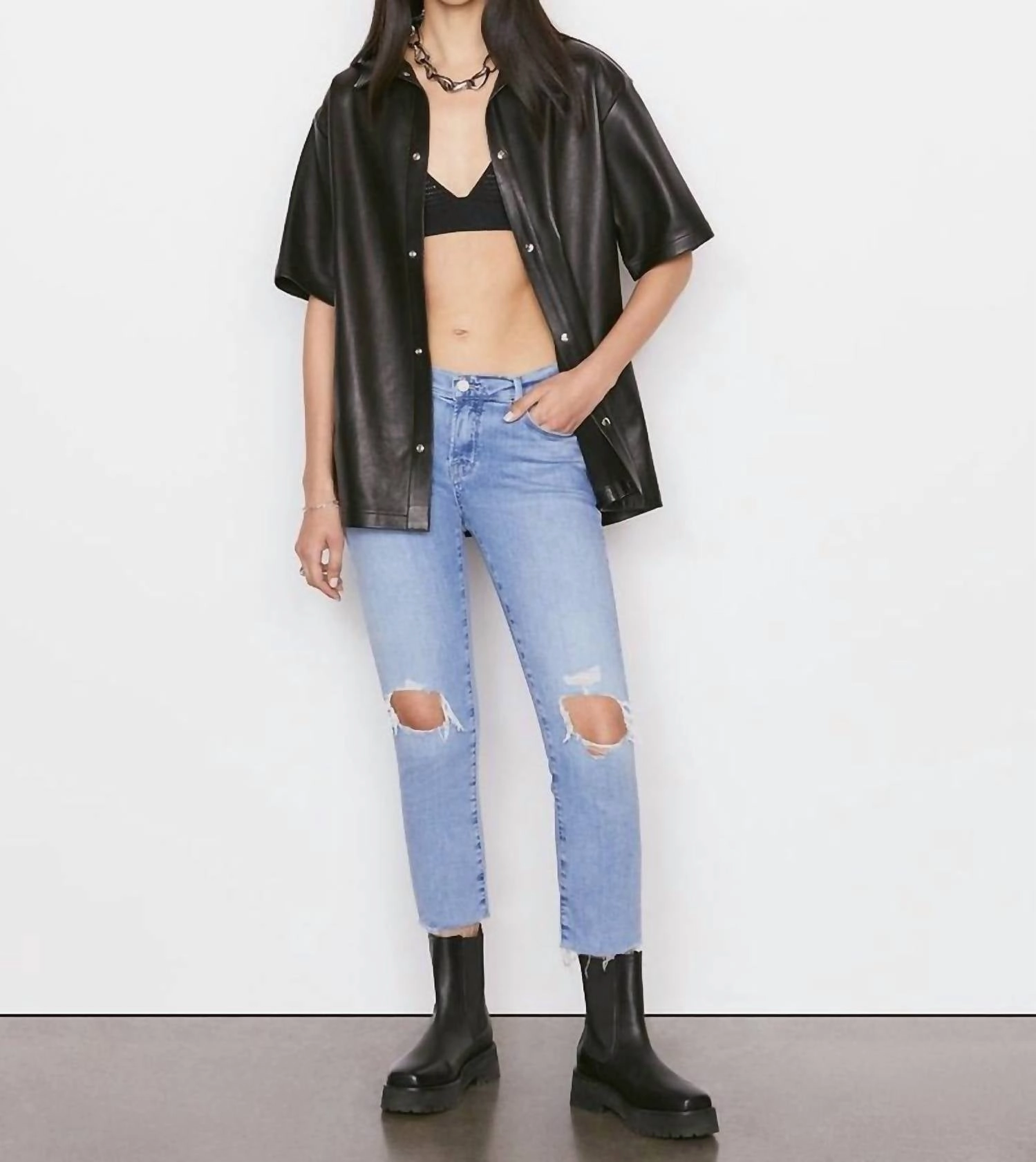 Le Garcon Crop Jeans In Cebu Rips