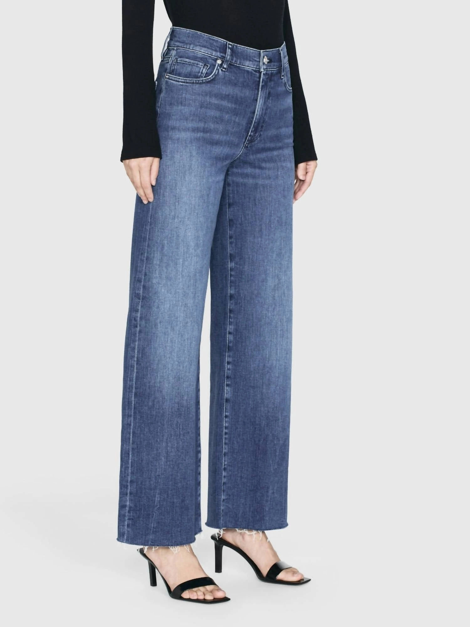 Le Slim Palazzo Raw Jeans In After Crossings