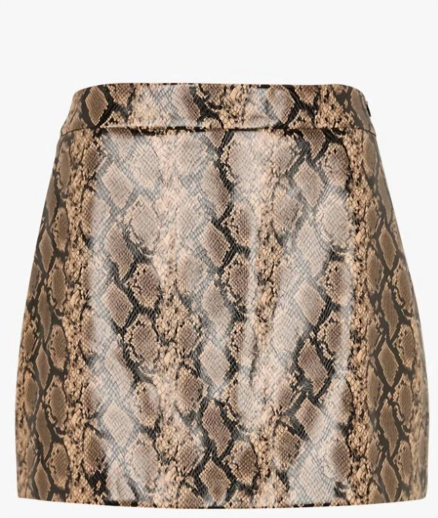 Leather Mini Skirt In Snake Print