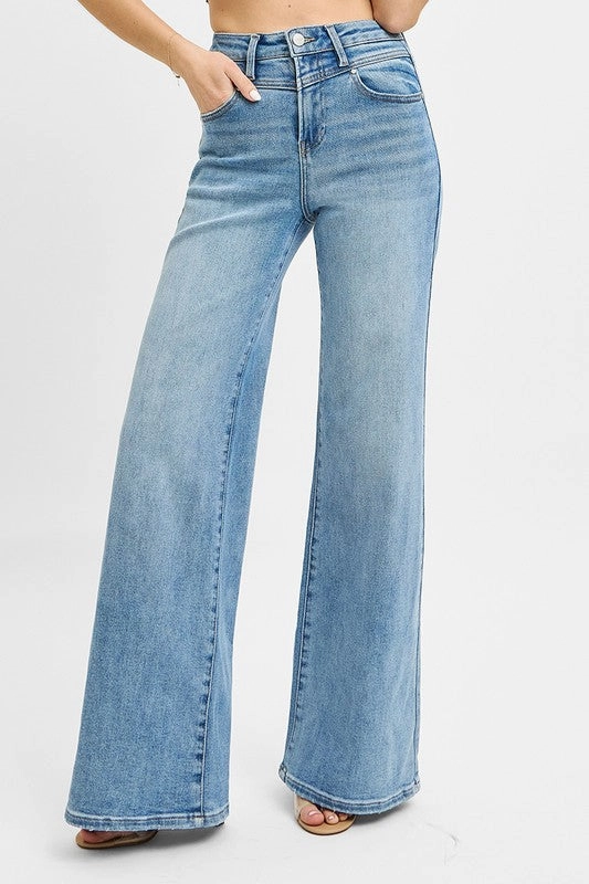 Leenah High Rise Wide Leg Denim Jeans
