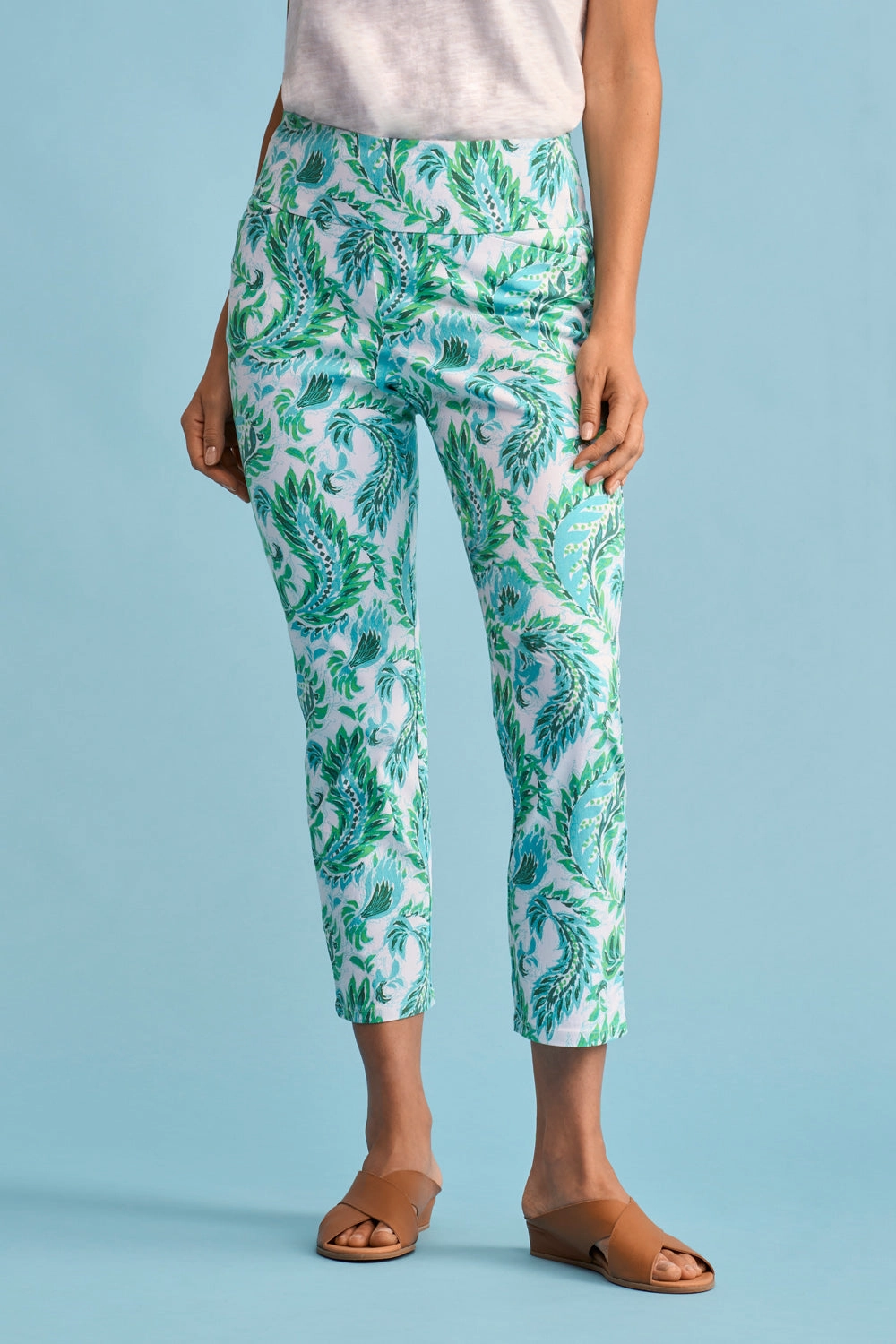 Lightweight Print Pant - Unfurling Fern