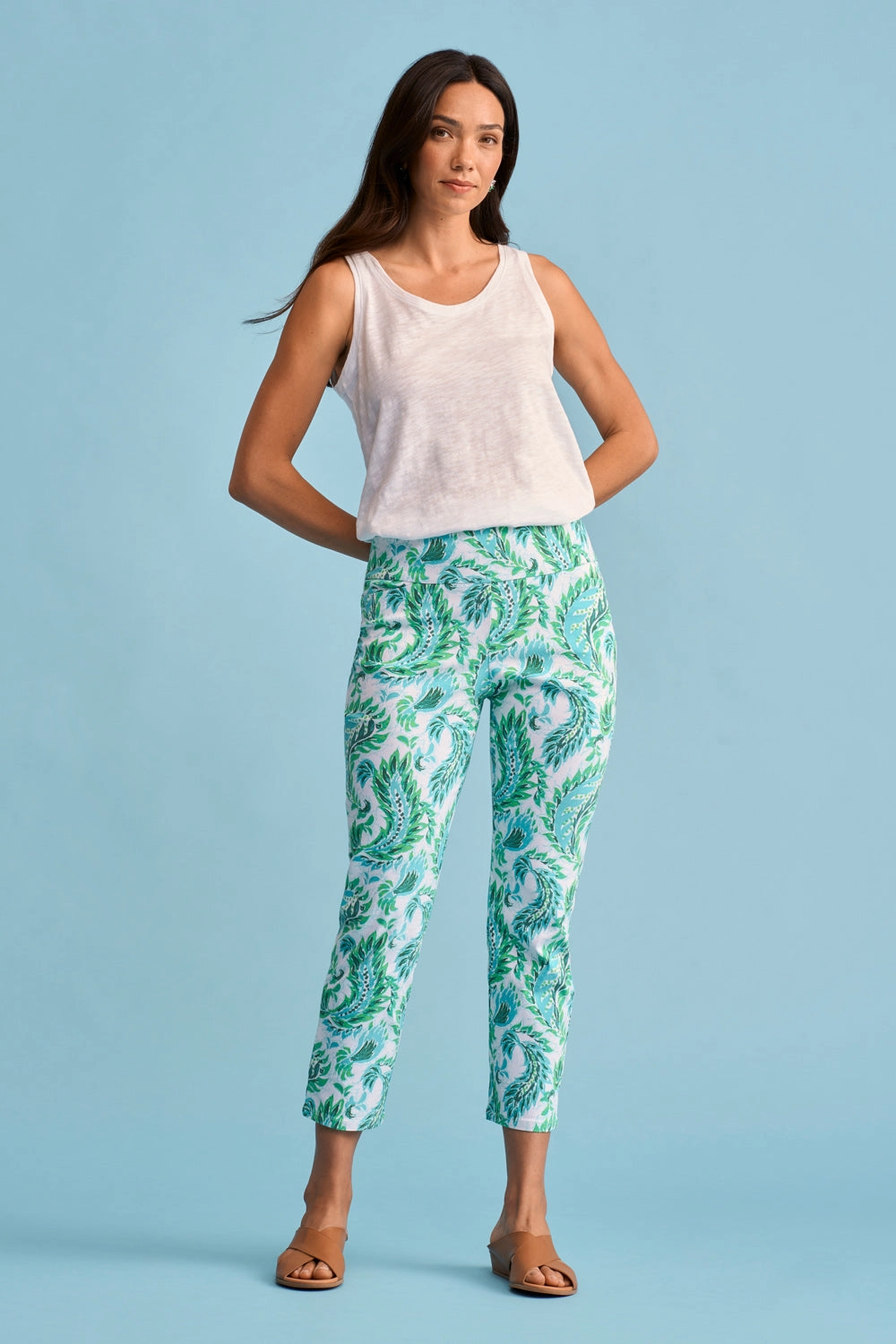 Lightweight Print Pant - Unfurling Fern