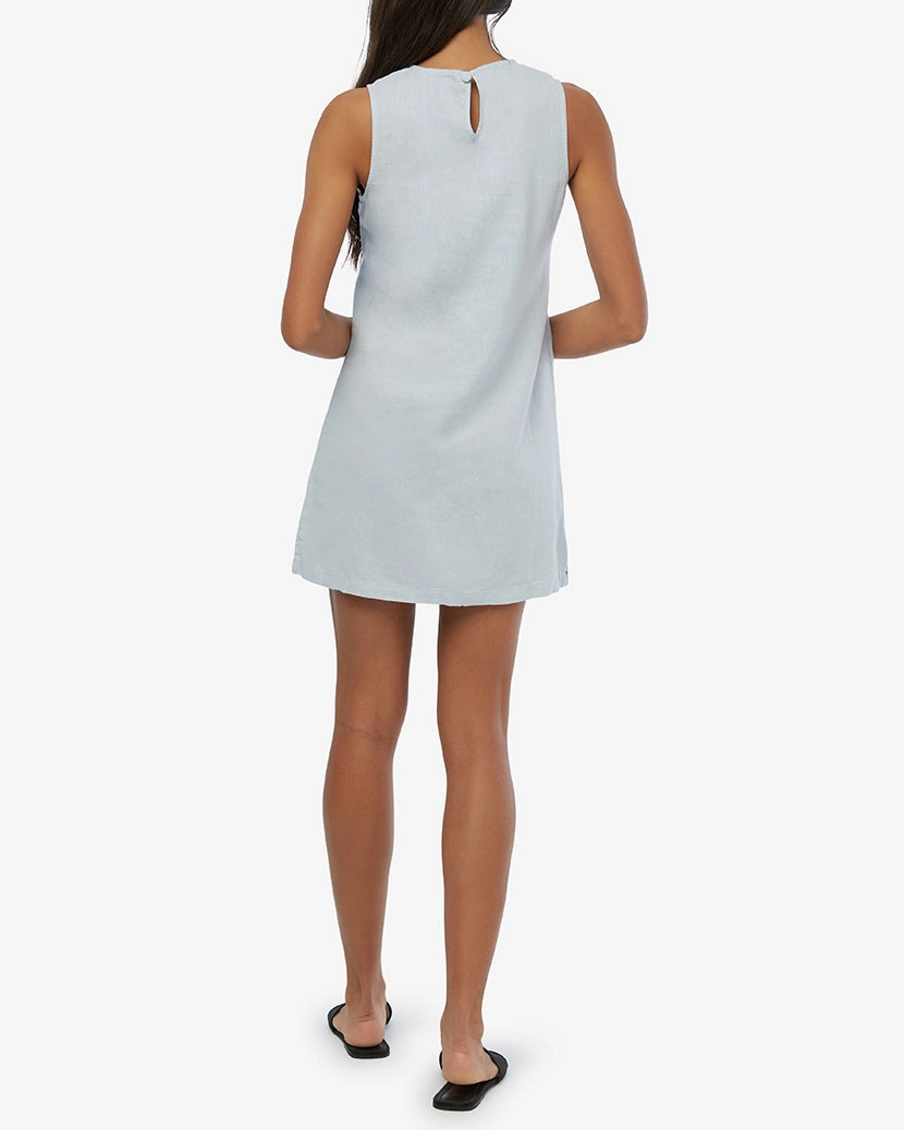 Linen Slit Shift Dress
