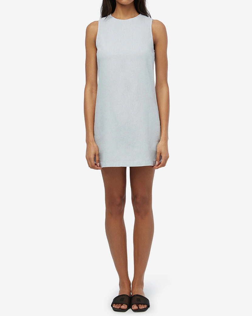 Linen Slit Shift Dress