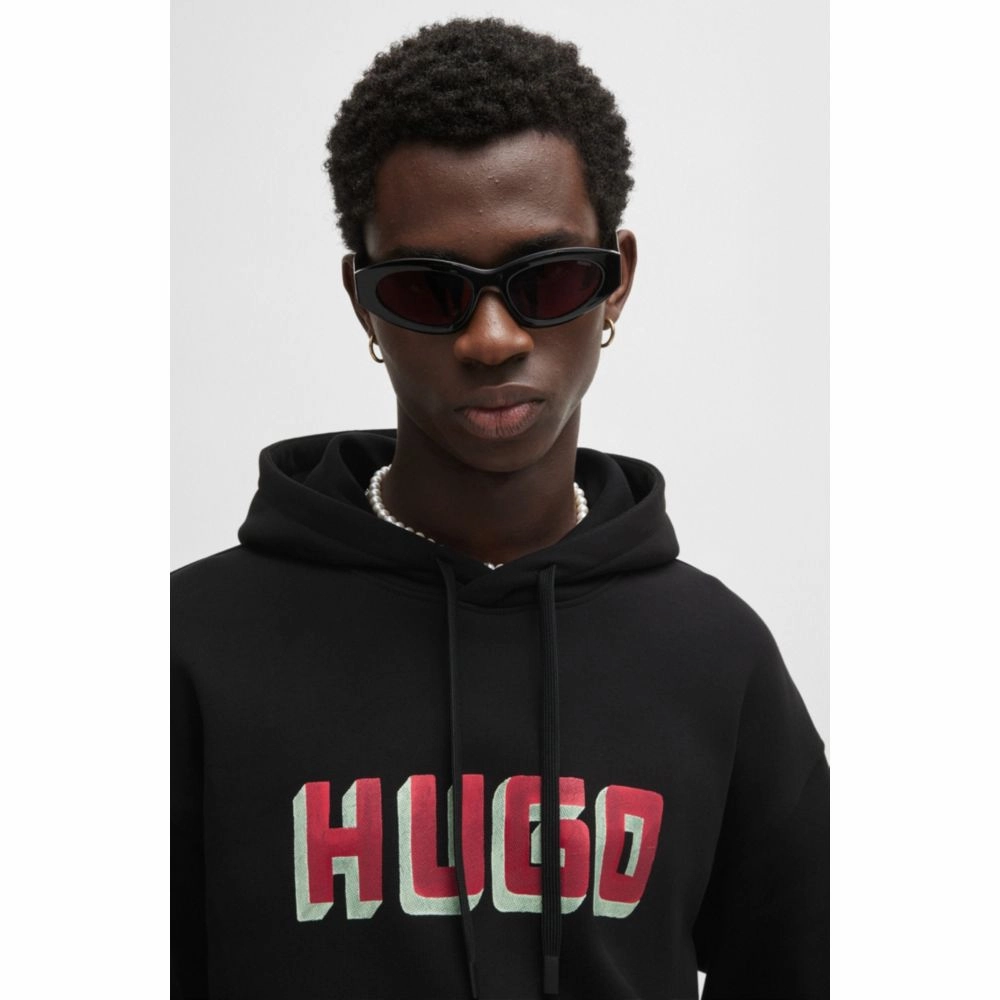 Logo-print hoodie in French-terry cotton