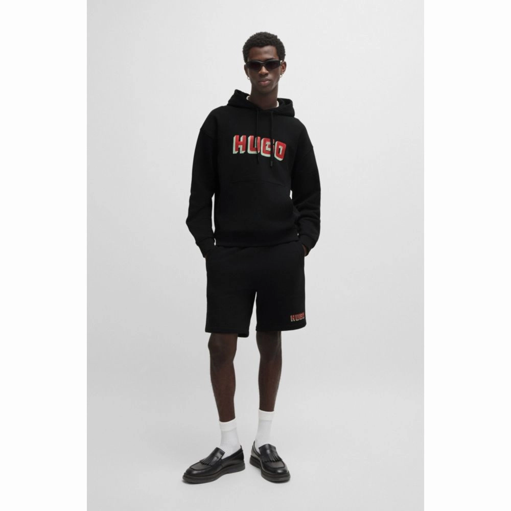 Logo-print hoodie in French-terry cotton