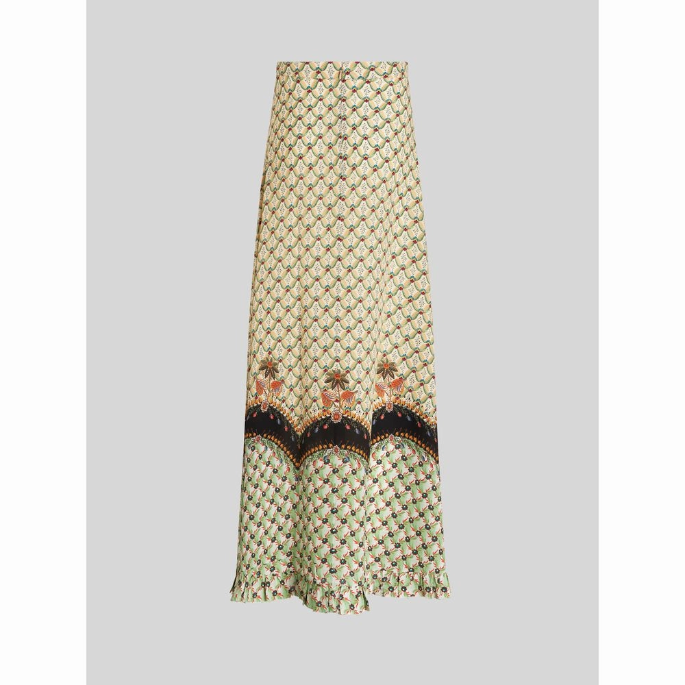 LONG CRPE DE CHINE SKIRT
