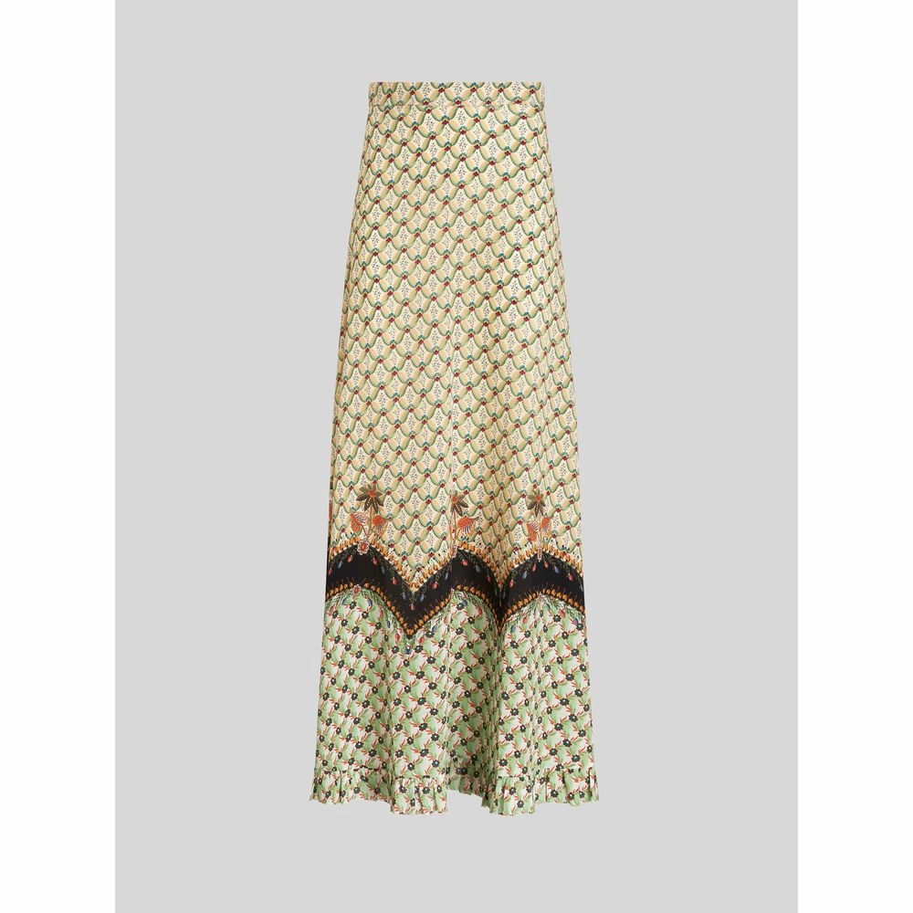 LONG CRPE DE CHINE SKIRT