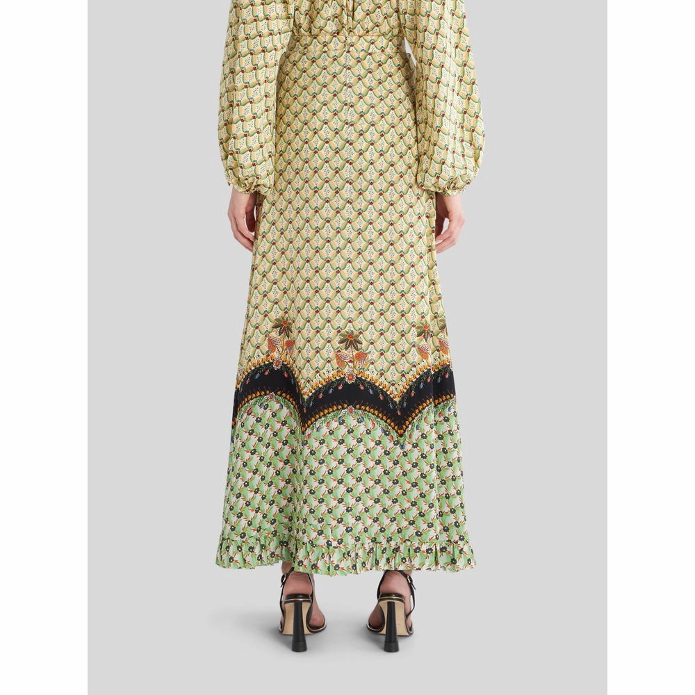 LONG CRPE DE CHINE SKIRT