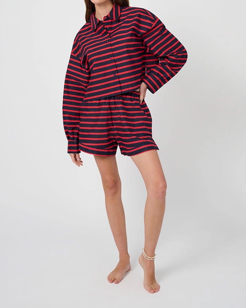 Long Sleeve Crop Button Down Shirt