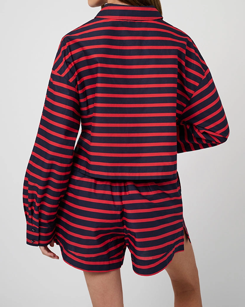 Long Sleeve Crop Button Down Shirt