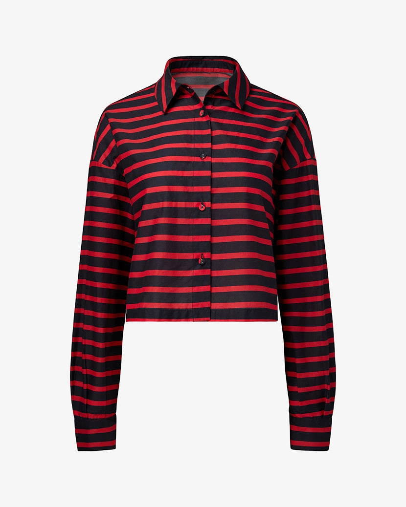 Long Sleeve Crop Button Down Shirt