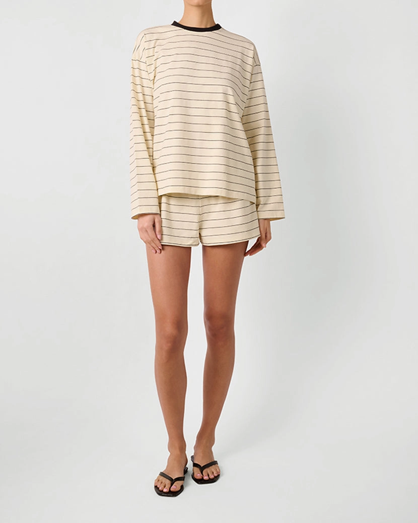 Long Sleeve Stripe Boxy Shirt