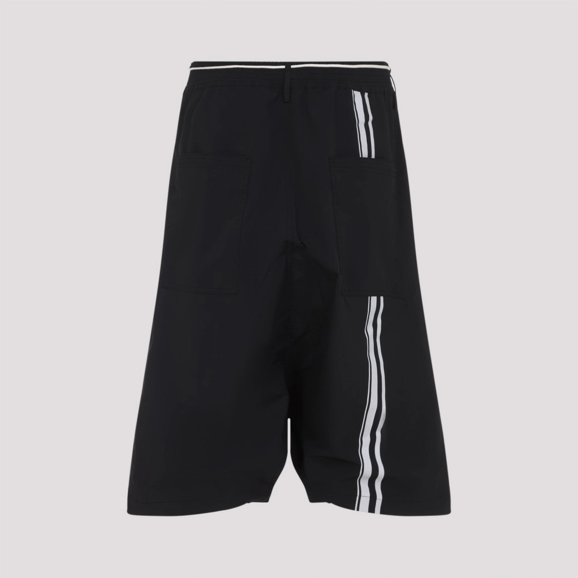 Loose Short Black Polyester Pants