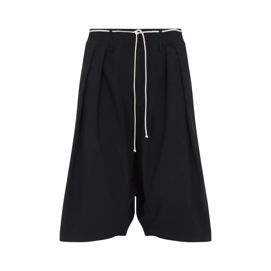 Loose Short Black Polyester Pants