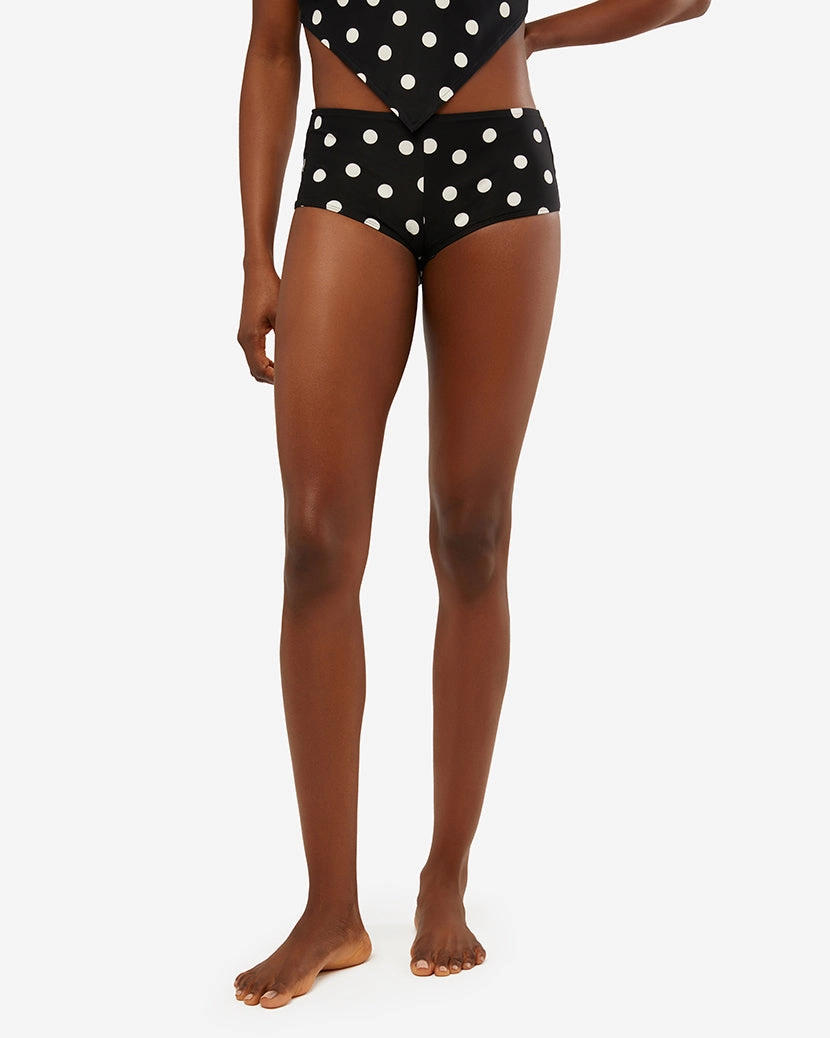 Low Rise Oversized Polka Dot Swim Short