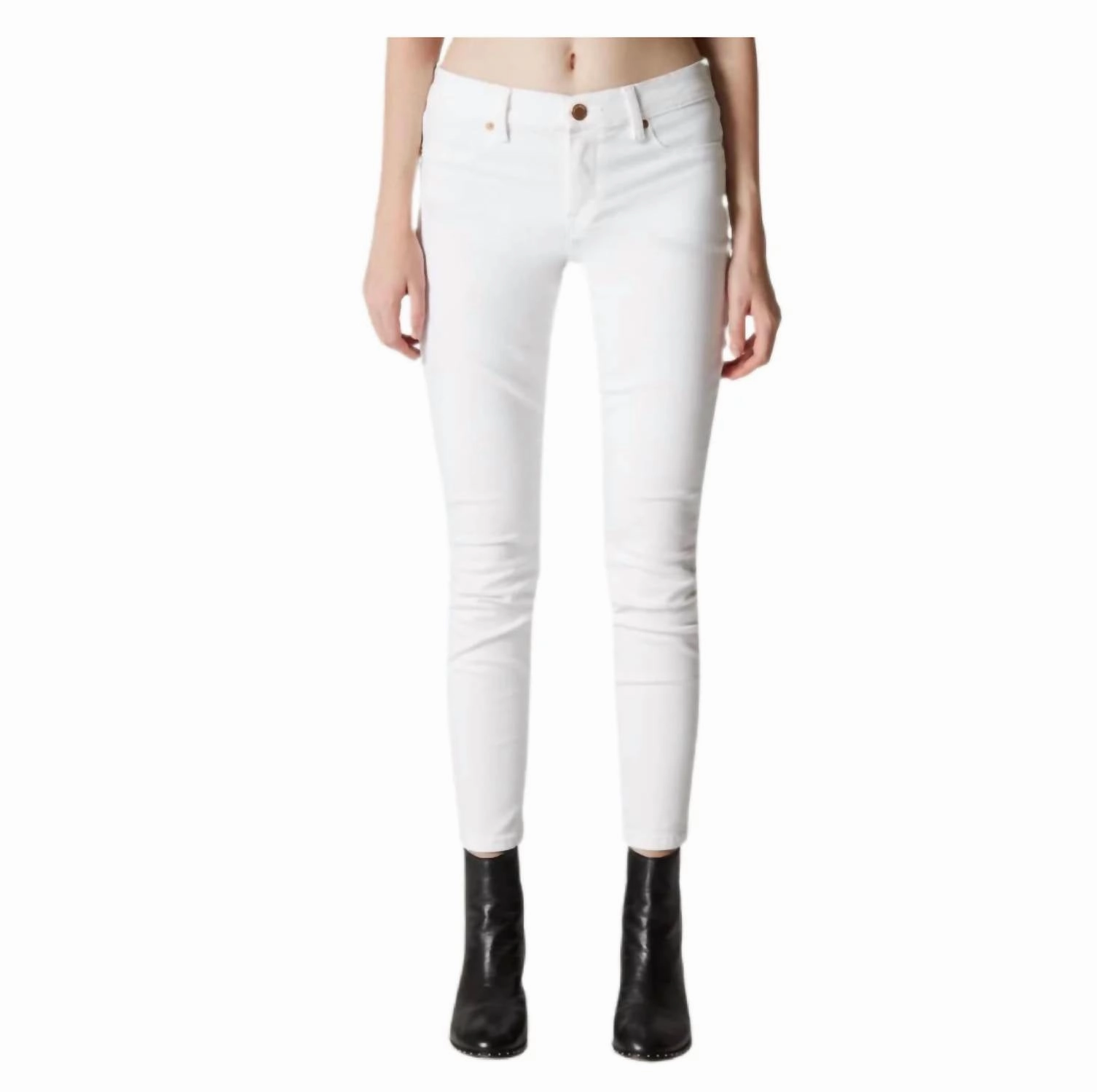 Low Rise Skinny Jeans In Great White