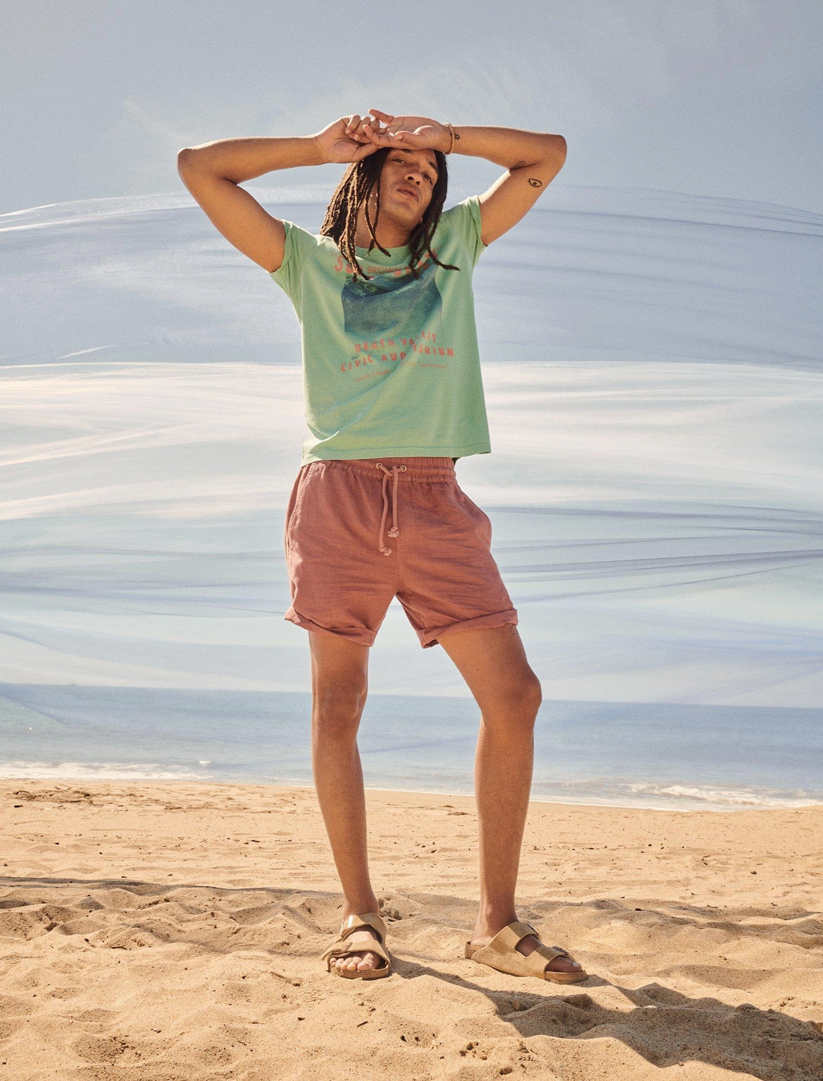 Lucky Brand Men's 7"Pull Up Linen Short