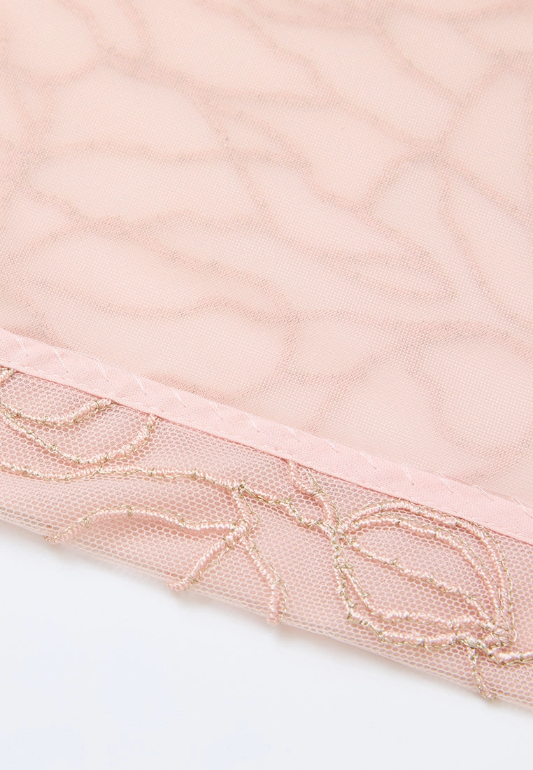 Lurex Embellished-trim Plant-embroidery Mesh Jacket