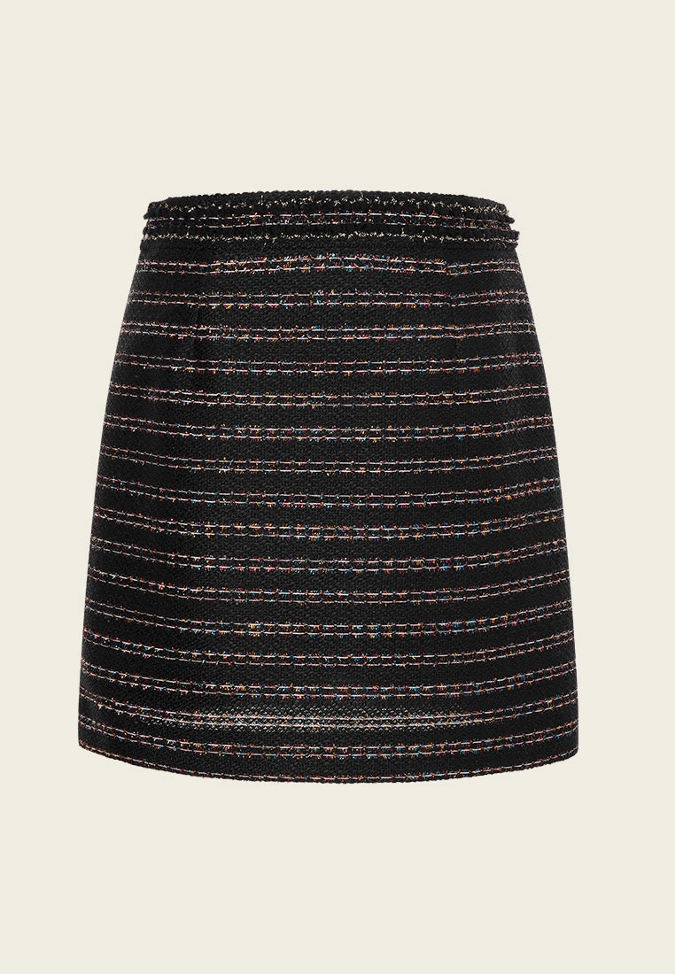 Lurex Striped Knee-length Skirt