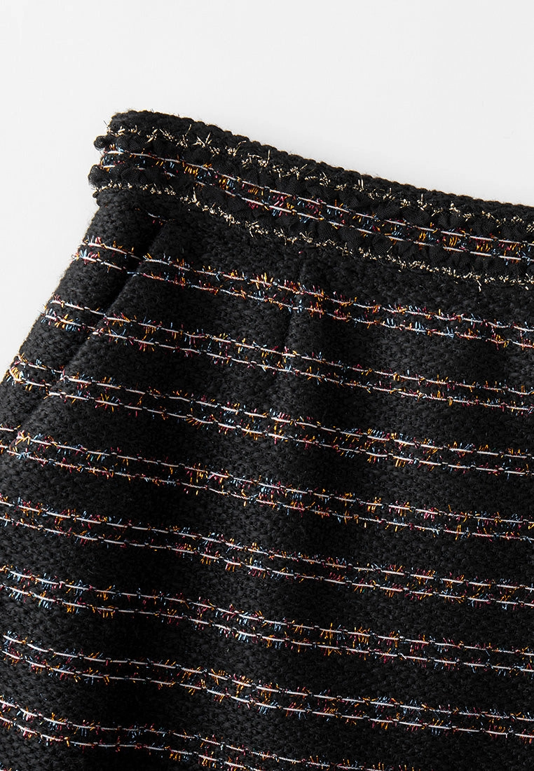 Lurex Striped Knee-length Skirt