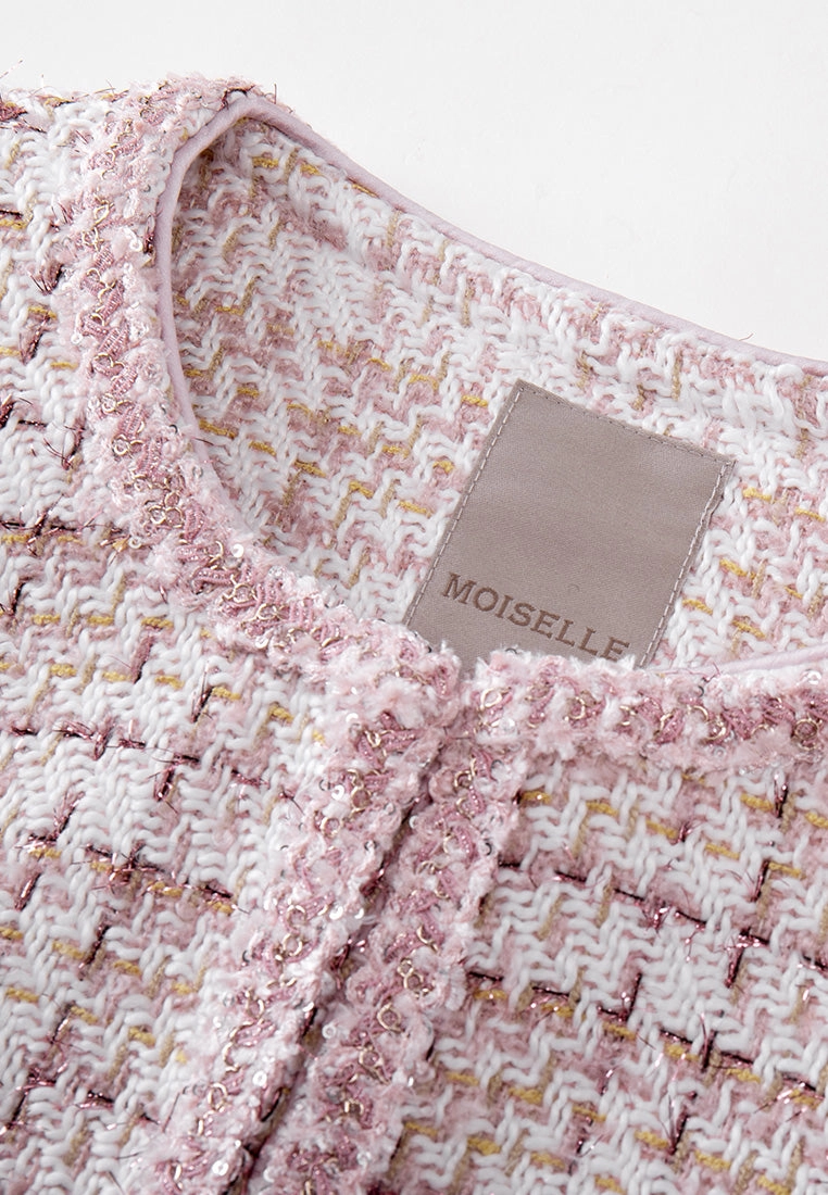 Lurex-trim Patch-pocket Tweed Jacket