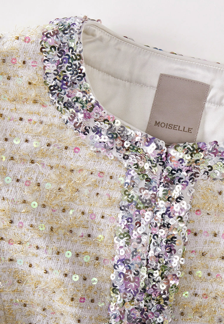 Luxurious Sequined Tweed Vest