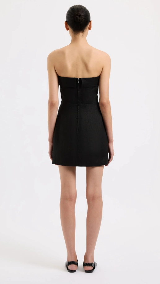 Lyra Linen Dress - Black