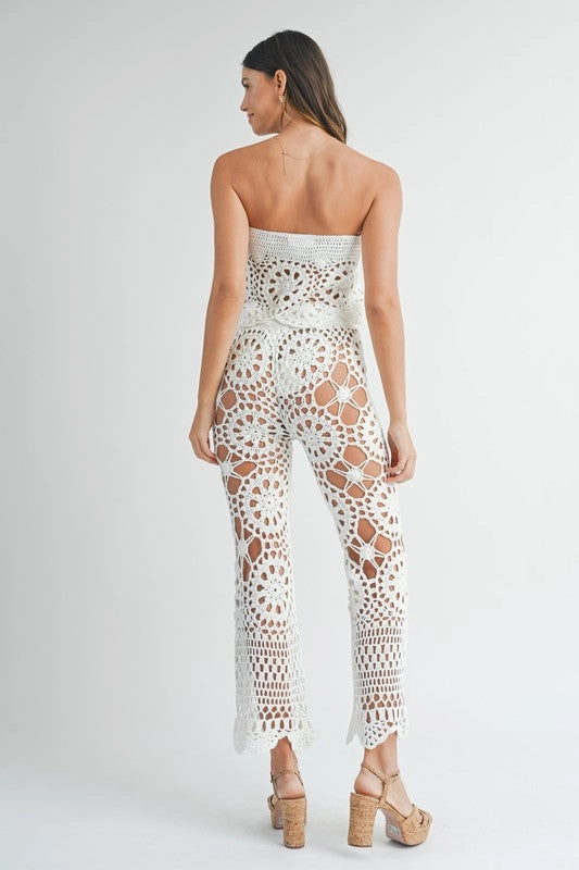 Main Character Moment Crochet Bandeau Top