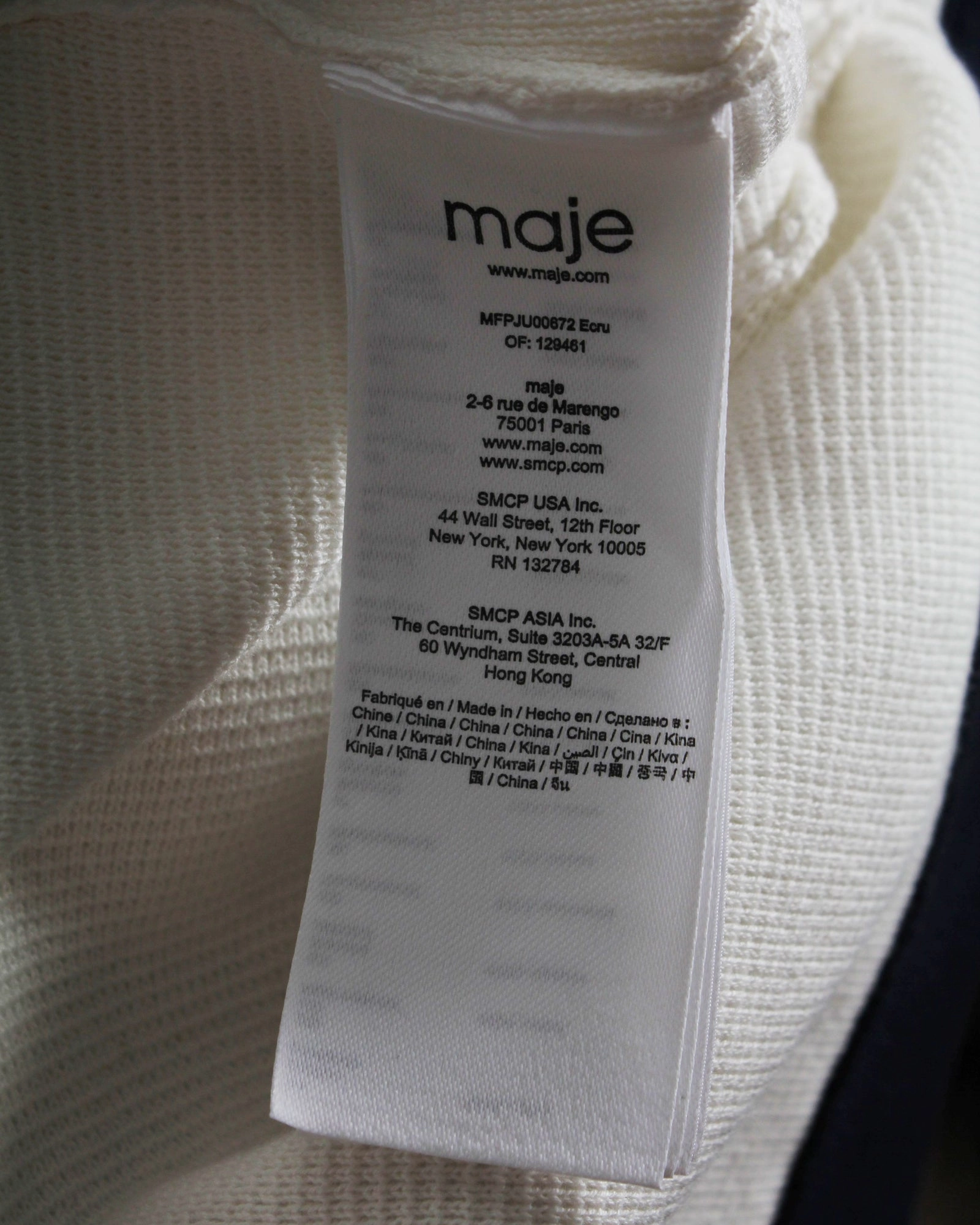 Maje Oliana Button-Embellished Two-Tone  Mini Skirt in Black and White Cotton