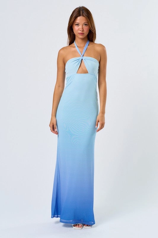 Malibu Ocean Halter Maxi Dress