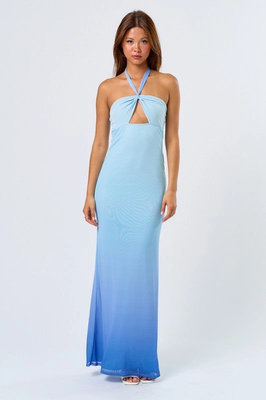 Malibu Ocean Halter Maxi Dress