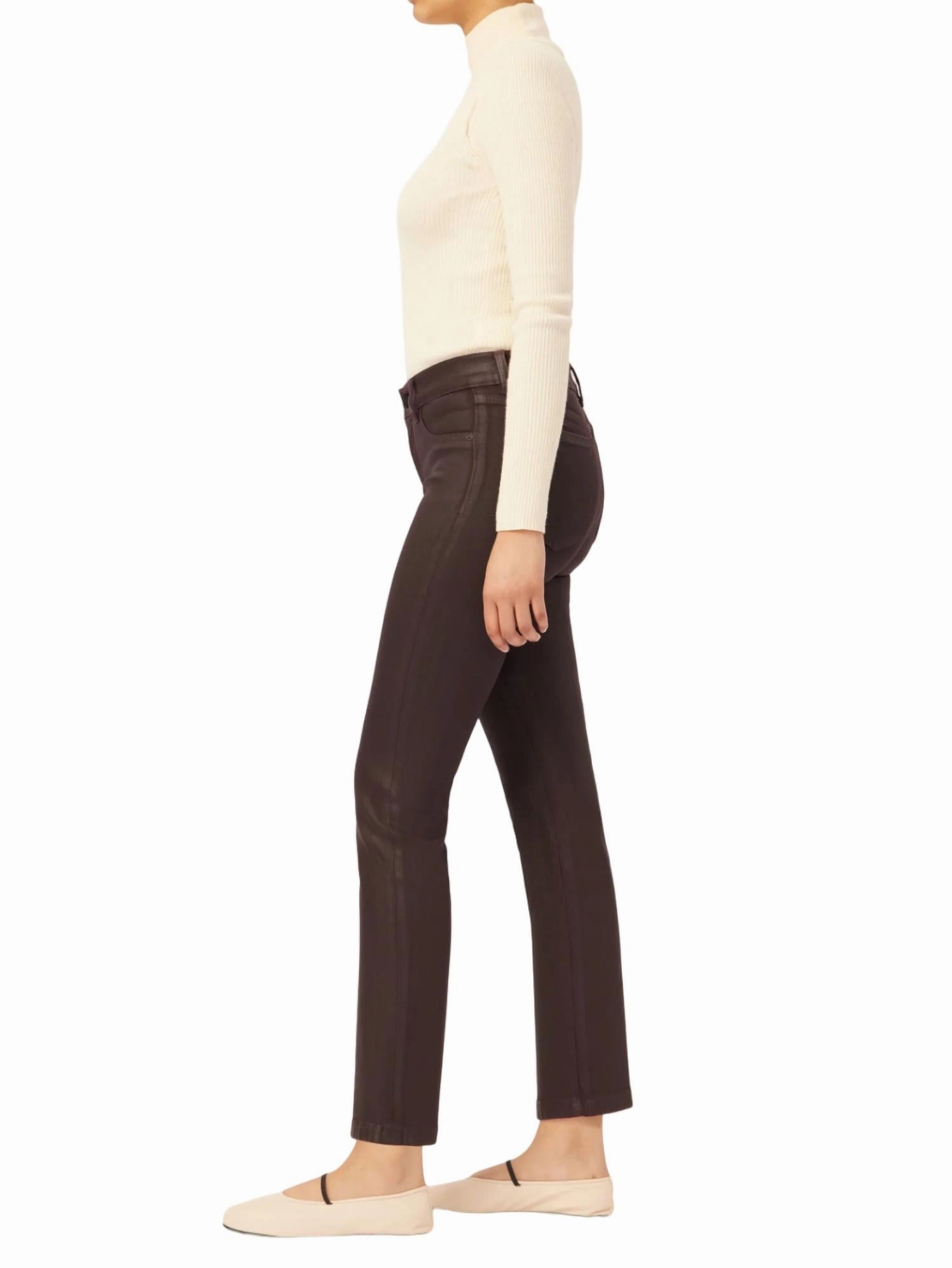 Mara Straight Instasculpt Ankle Jeans In Aubergine