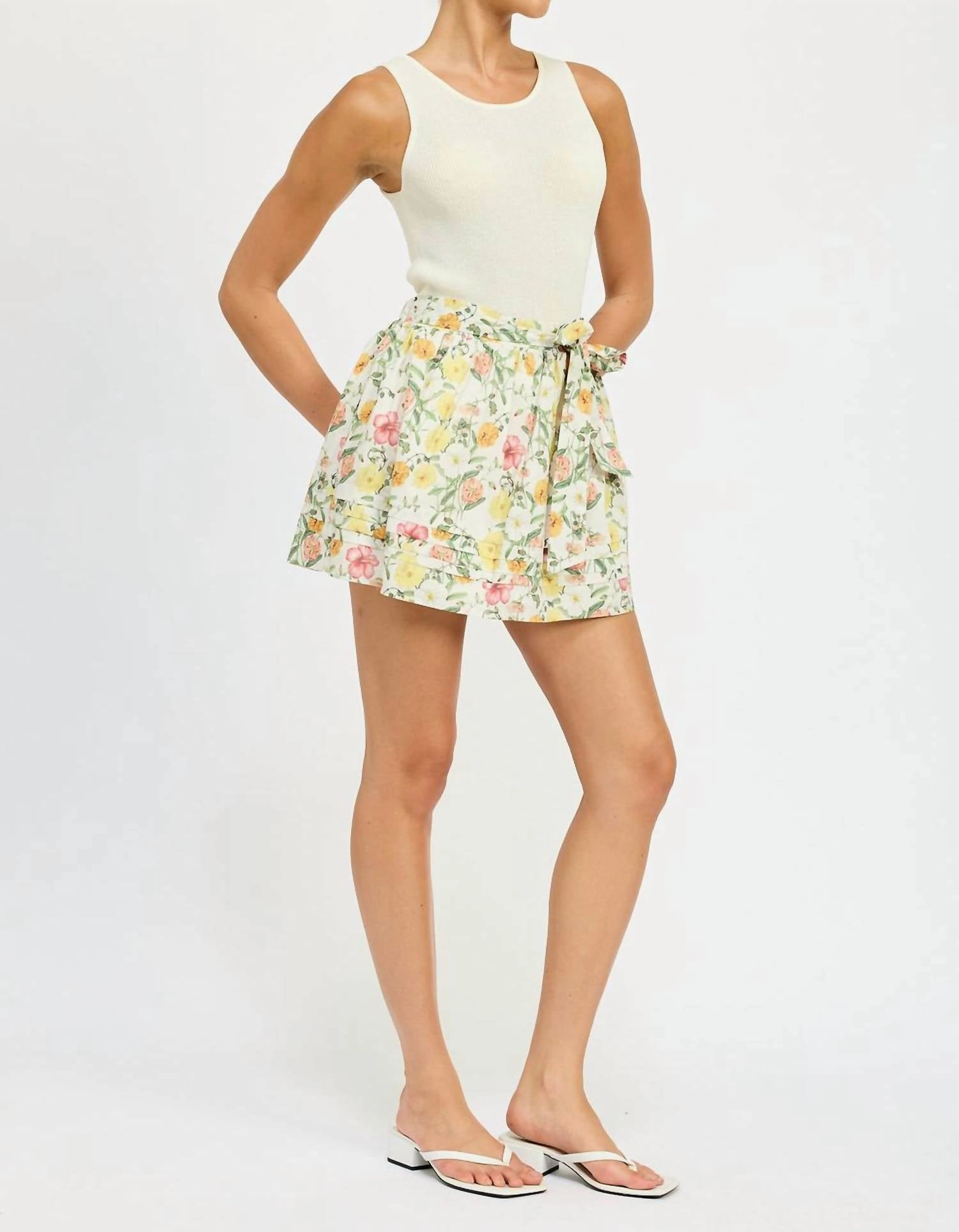 Mariana Mini Skirt In Off-White Multi