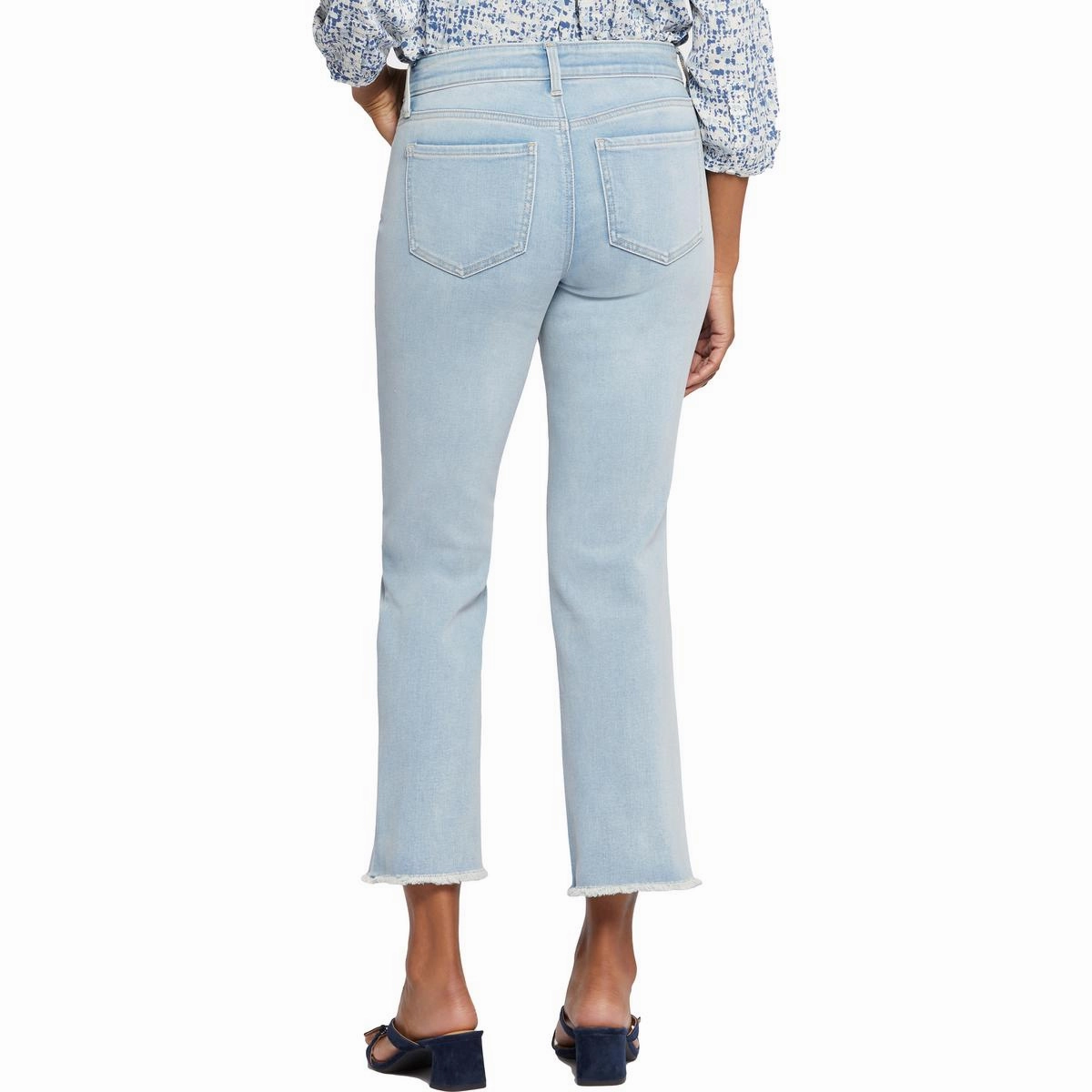 Marilyn Womens Frayed Hem Denim Ankle Jeans