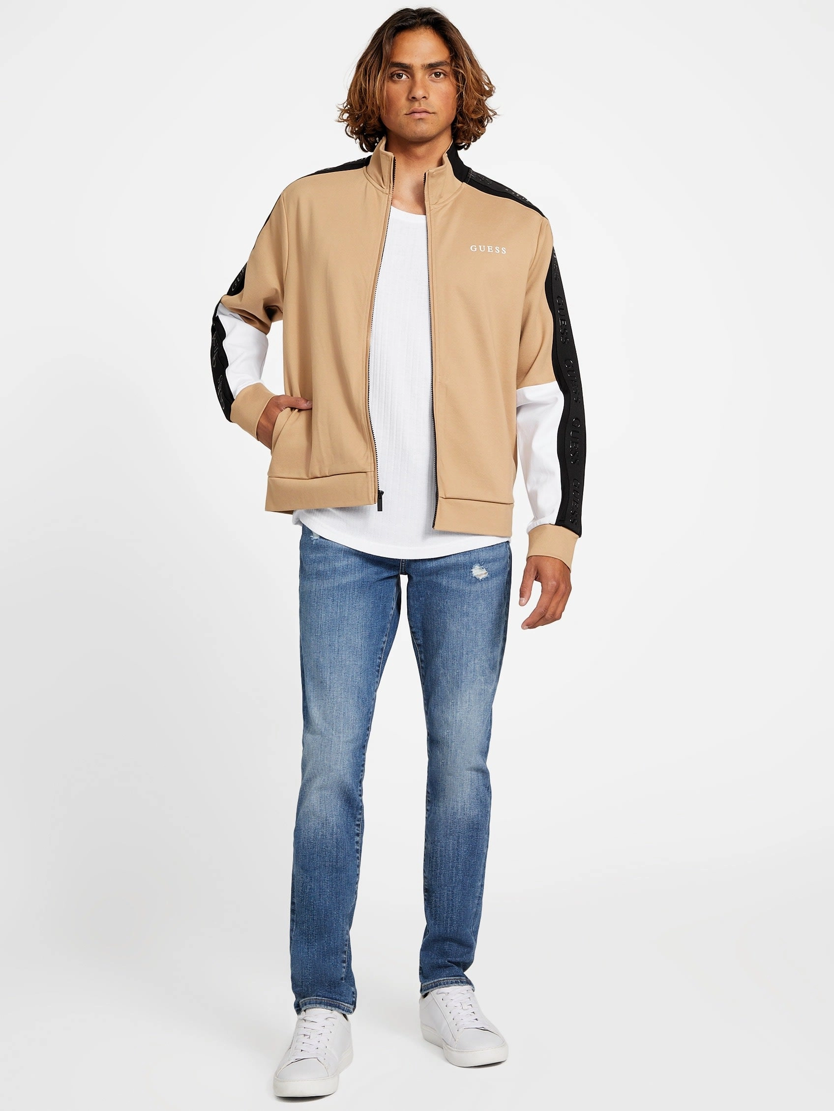 Mateo Color-Block Logo-Tape Jacket