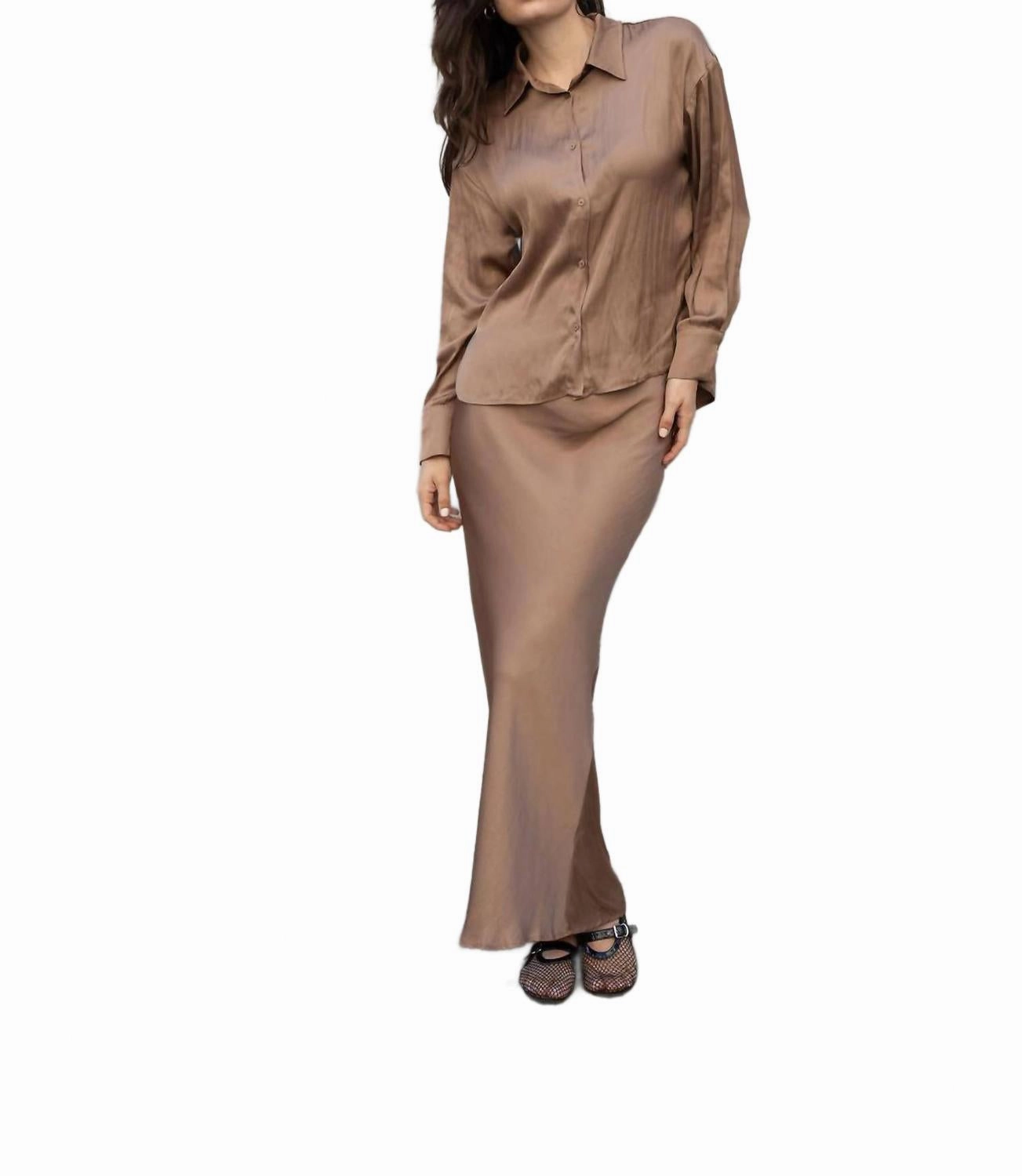 Maxi Slip Skirt In Desert Sand
