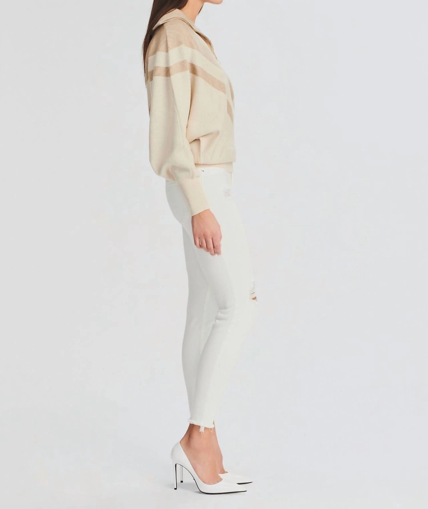 Maya Mid Rise Jeans In White