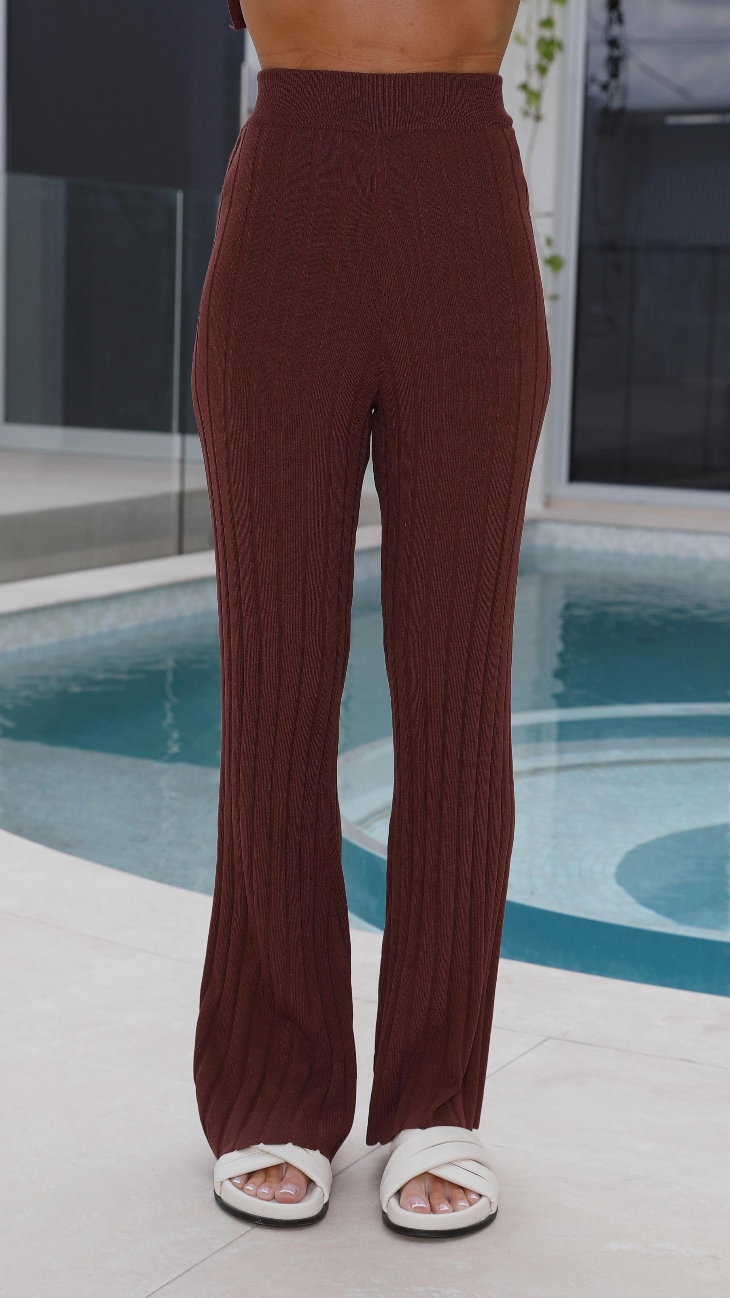 Megan Knit Pants - Chocolate