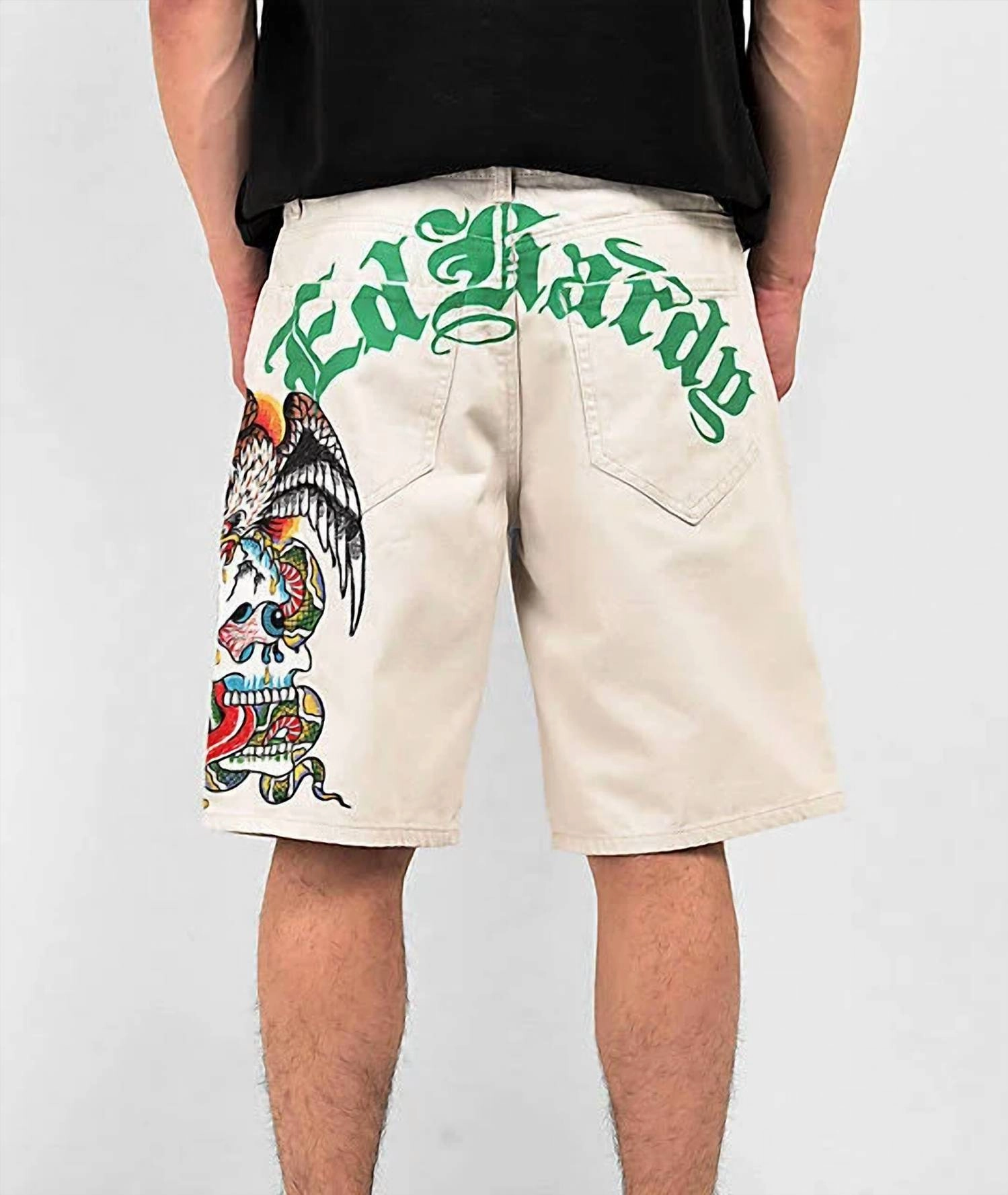 Men's Battle Skull Skater Short In Khaki