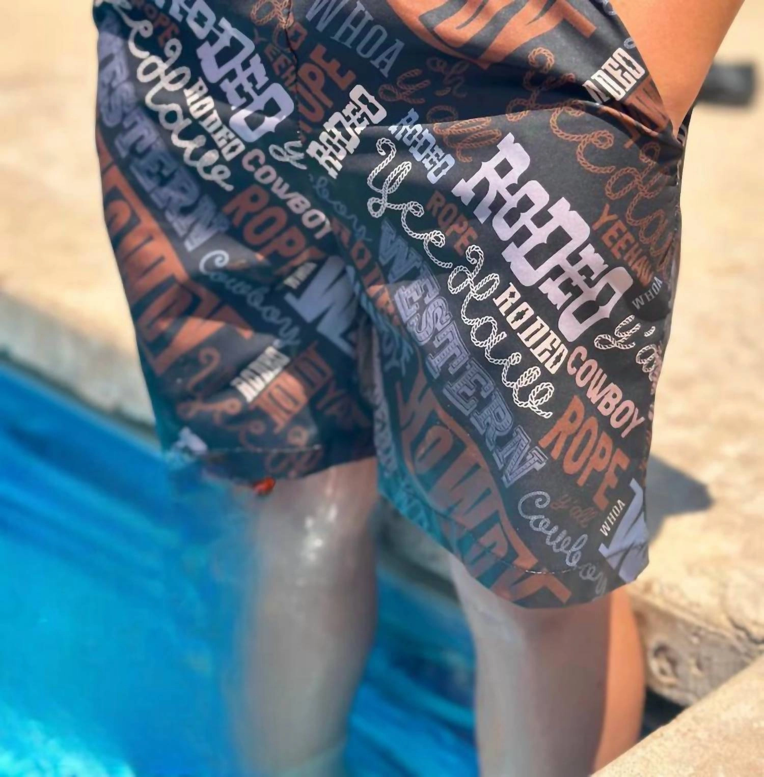 Men's Howdy Partna Swim Trunks / Shorts In Multi