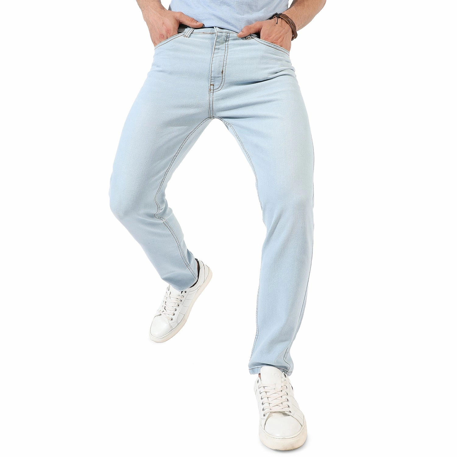 Men's Light-Washed Denim Jeans